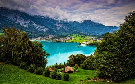 Download Wallpapers Brienz Lake 4k Summer Mountains Alps