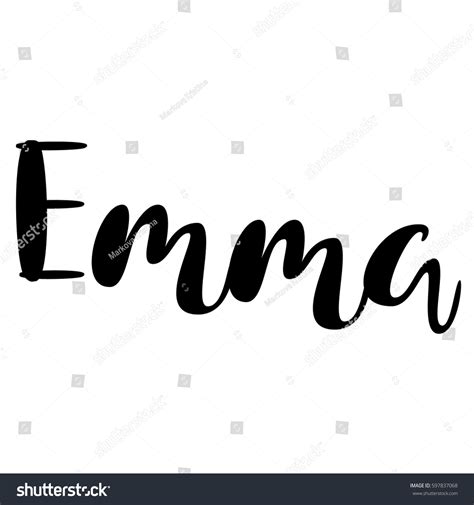 Female Name Emma Handwritten Lettering Black Stock Vector Royalty Free