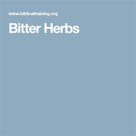 Bitter Herbs Bitter Herbs Culinary Herbs