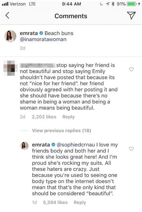 Emily Ratajkowski Shuts Down People Body Shaming Her Friend After She Shared A Swimsuit Photo On
