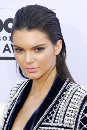Kendall Jenner Straight Dark Brown Slicked Back Hairstyle Steal Her Style
