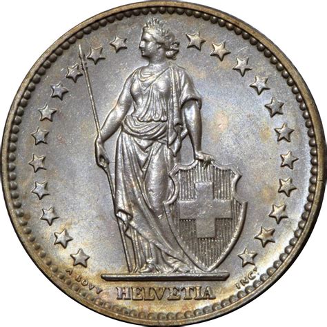 2 Francs (Helvetia standing coppernickel)  Switzerland – Numista