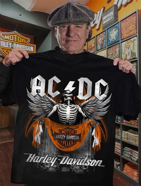 Acdc Band Harley Davidson Unisex T Shirt Music T Shirt Etsy