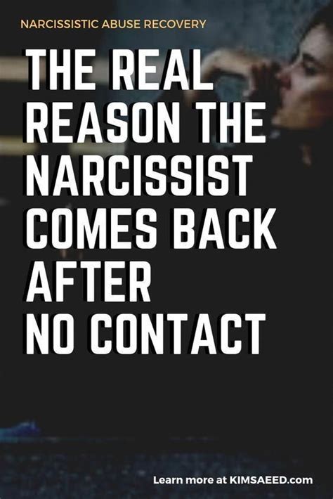 The Narcissist Comes Back After Months Following A Long Break Up Or Even After Starting A New