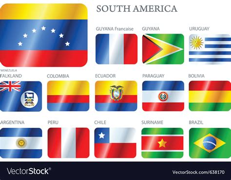 South America Map With Flag Map Of World