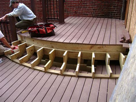 Wood Deck Steps Diy Deck Curved Deck
