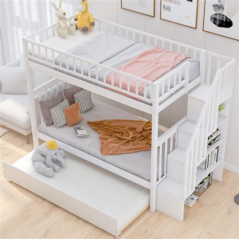 Trundle beds for adults give you the best choice for space saving furniture. Twin over Twin Bunk Bed, with Trundle and Storage - Cool ...