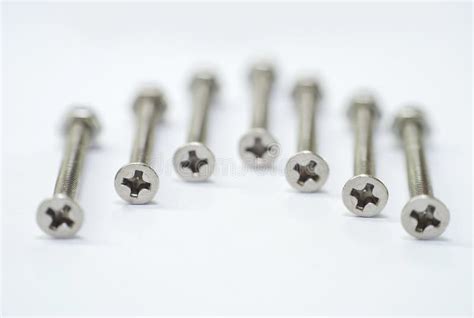 Stainless Steel Countersunk Bolts And Lock Nut Stock Image Image Of