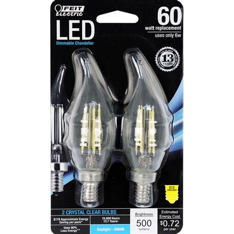 500 Lumen 5000k Dimmable Flame Tip Led — Bulb Center