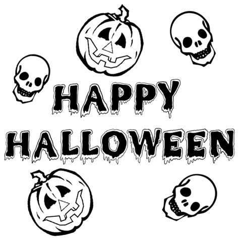 Halloween Coloring Pages Happy Halloween Pictures Outline Vector