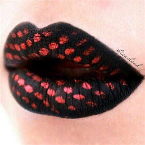 Black Lips With Red Glitter Lip Art Pink Lips Lipstick Art