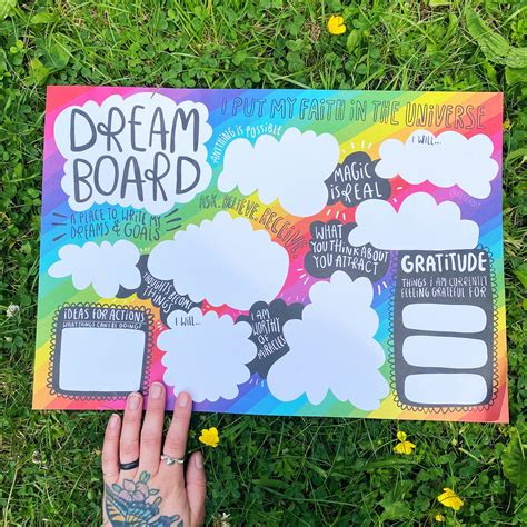 Dream Board A3 Vision Board Law Of Attraction Manifest Etsy