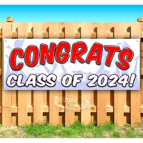 Congrats Class Of 2024 13 Oz Vinyl Banner With Metal Grommets