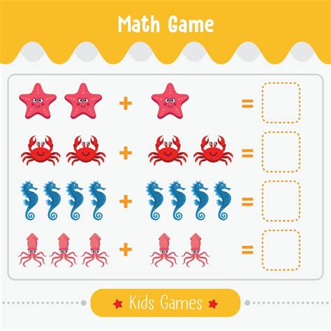Maths Game With Pictures For Children Easy Level Education Game For