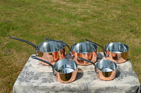 Pip Copper Pans New Atelier Du Cuivre Tin Five Vintage French Mm Copper Cast Iron Handles