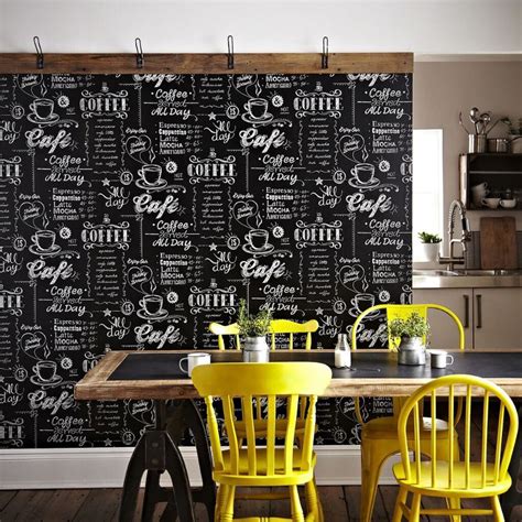 Find unique designs from independent artists worldwide. Coffee Shop Black and White Wallpaper | Black Wallpaper ...