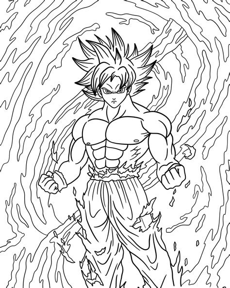 Desenhos de Goku Instinto Superior Imprimível para Colorir e Imprimir ColorirOnline