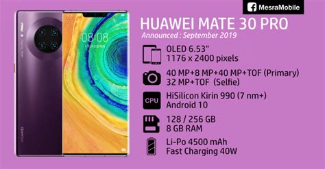 The huawei mate 30 pro comes with oled panel display with 6.53 size and 1176 x 2400 pixels resolution. Huawei Mate 30 Pro Price In Malaysia RM3899 - MesraMobile