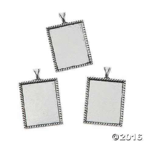 Silvertone Frame Pendants Unique Bead Necklaces Silver Tone Pendants