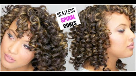 the perfect spiral curls on dry natural hair heatless permrod curls youtube