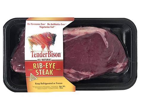 Bison Ribeye Steaks 10 Oz 4 Count Bison Meat Products Tenderbison