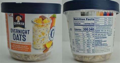 Food images may show a similar or a related nutritional value of a cooked product is. 33 Quaker Oats Nutritional Label - Labels Database 2020