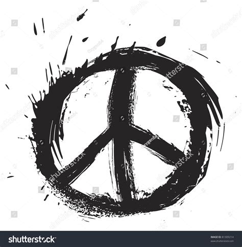 Black Peace Symbol Created Grunge Style Stock Vector Royalty Free