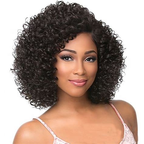 Short Brazilian Curly Hair Wigs Big Wave Hair Extensions Party Wear