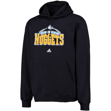 Mens Adidas Navy Denver Nuggets Logo Pullover Hoodie Sweatshirt Nba
