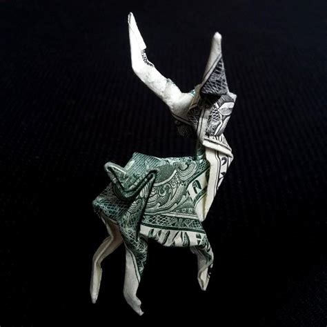 Sculpture Origami Deer Money Origami Buck Handmade Art T Made Out Of