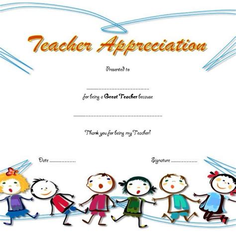 10 Teacher Appreciation Certificate Templates Ideas Free