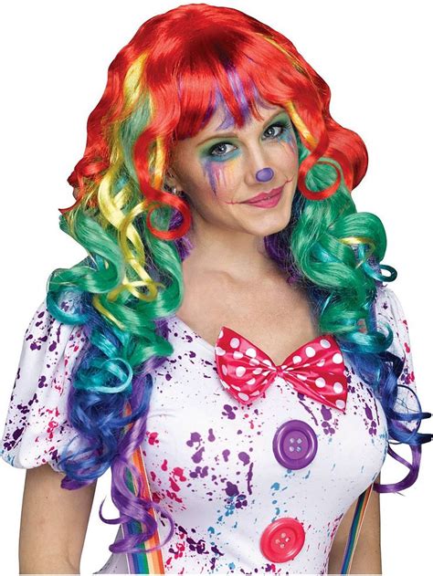 Rainbow Clown Wig With Bangs For Women Clown Wig Clown Costume Women