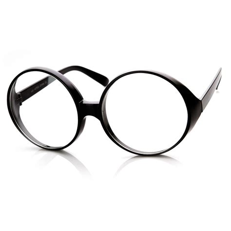 Super Large Oversized Thick Frame Circle Round Clear Lens Glasses