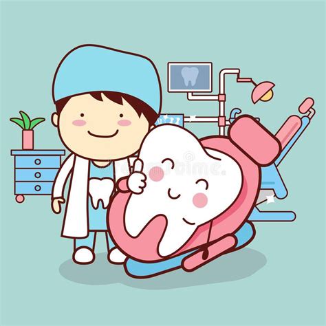 a cartoon character is hugging a tooth in the dentist s office