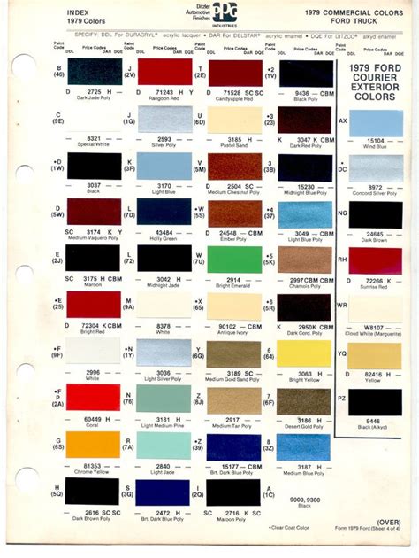 Auto Paint Codes 1978 79 Bronco Color Codes
