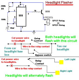 Headlight Flasher Circuit Diagrams