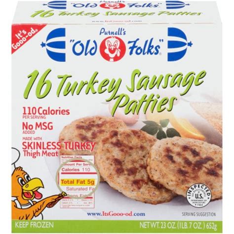 Purnell S Old Folks Turkey Sausage Patties 16 Count 23 Oz Food 4 Less