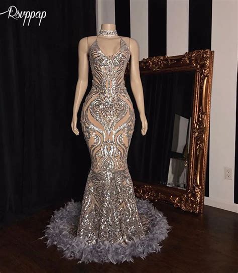 Buy Sparkly Sexy Mermaid V Neck Long Prom Dresses 2019