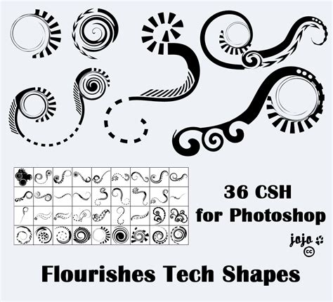 Flourishes Tech Shapes دروس الفوتوشوب Photoshop Tutorials جرافيكس