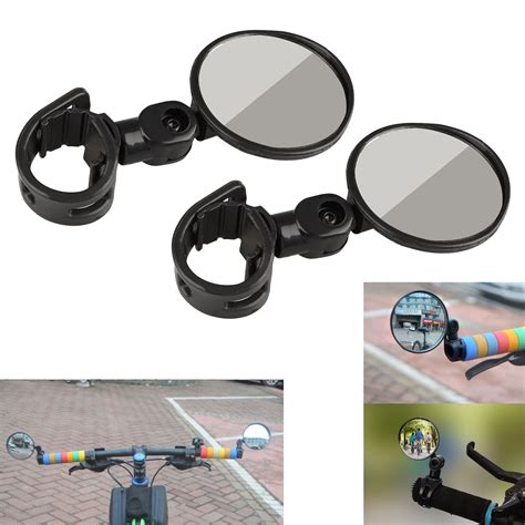 2pcs Bike Rearview Mirror Eeekit 360° Rotatable Flexible Handlebar Rearview Mirror For Bike Mtb