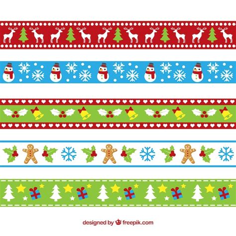 Free Vector Christmas Ornamental Borders Pack