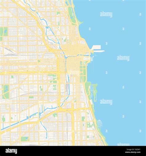Il Vettore Vuoto Mappa Di Chicago Illinois Usa Mappa Stradale