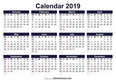 Image Result For 2019 Calendar Weeks Numbered Calendar With Week