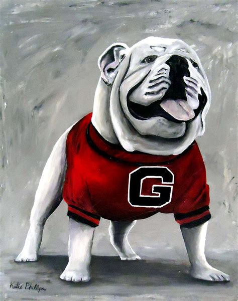 Uga Bulldog College Mascot Dawg Painting By Katie Phillips Fine Art