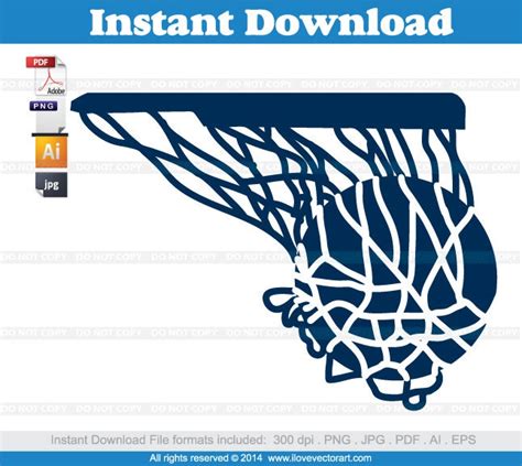 Basketball Hoop Swish Clipart Commercial Free Use Vector Graphics
