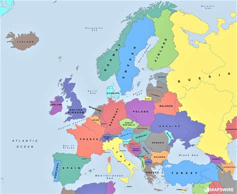 Mapa De Europa 🥇 Político Con Nombres Mudo En Blanco【2022】