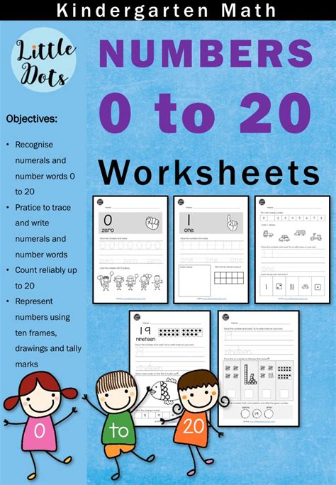 kindergarten numbers    worksheets  activities  dots
