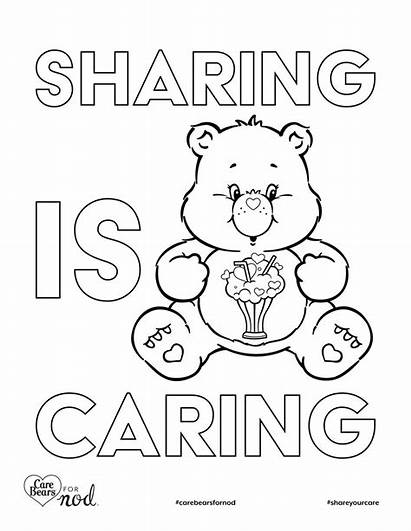 Coloring Sharing Care Pages Bears Printable Bear