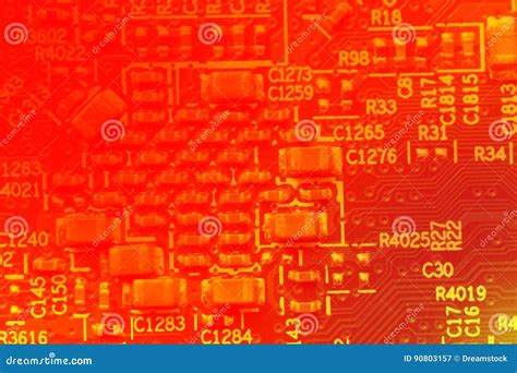 Abstract Pcb Red Colors Background Stock Image Image Of Green