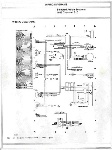 1988 Chevrolet S10 Engine Compartment And Headlights Wiring Diagrams